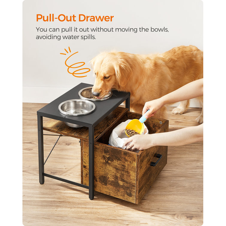 Archie & oscar ian outlet double bowl elevated feeder